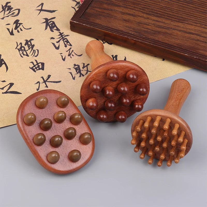Latest Wood Handheld Massage Brush Wood Meridian Gua Sha Slimming Brush Massager Abdome Full Body Massage Comb Acupressure Brush - AliExpress
